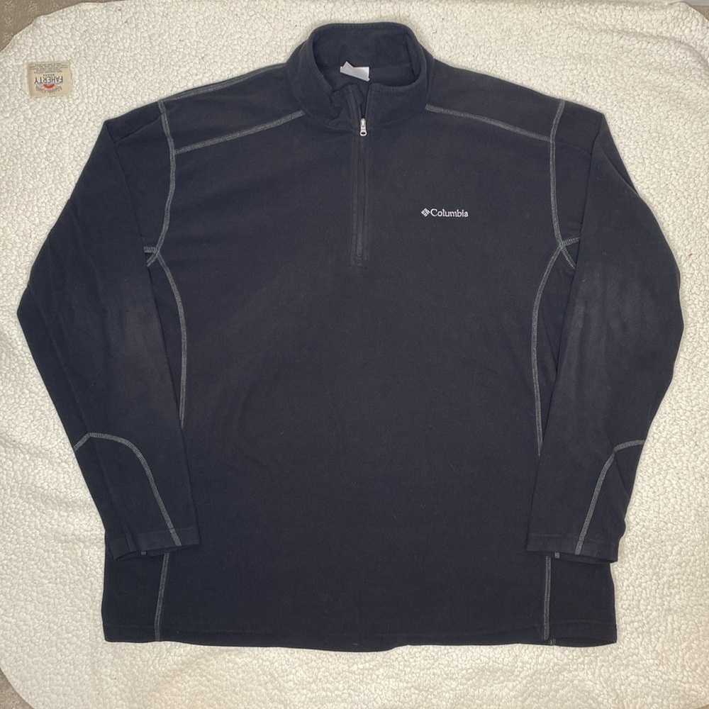 Columbia Klamath Range II 1/4 Zip Black Fleece Pullover: Size XXL TALL